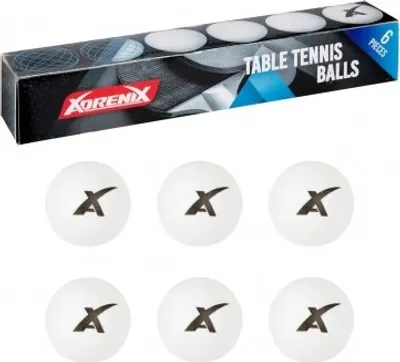 Image de Balles de tennis de table/ping pong 6pcs plastique blanc 4cm