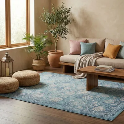 Produktbild von Indoor Outdoor Teppich Lagos Vintage Orient Türkis, Größe:160x230 cm