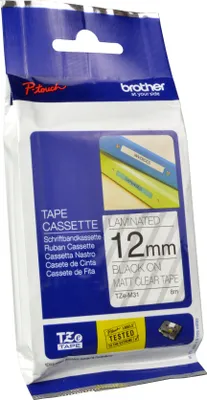 Produktbild von Brother TZE-M31, Schwarz auf transparent, TZe, China, 5 Jahr(e), 1,2 cm, 8 m