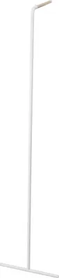 A white coat rack standing on a white background.