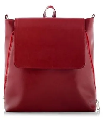 Image de Sac à dos et sac à main 2 en 1 rouge en cuir pour femme Telimene PK22