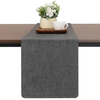 Produktbild von Tischläufer Grau 30 x 183 cm in Lederoptik