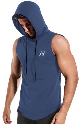 Produktbild von MEETWEE Herren Tank Top, Sportshirt mit Kapuze Ärmelloses Muskelshirts Fitness S