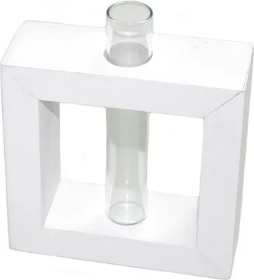 Produktbild von Design-Vase MELINDA aus Mangoholz mit Glas, in weiß, schwarz oder braun , Farbe:schwarz