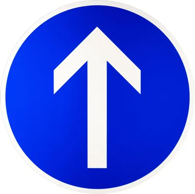 Produktbild von ORIGINAL Verkehrszeichen 209-30 * Vorgeschriebene Fahrtrichtung geradeaus * 420 mmØ nach StVO und RAL-Gütebedingungen Strassenschild Schilder Gebotsschild blau Pfeil weiss Verkehrsschild