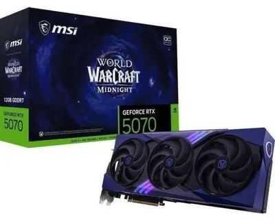 Produktbild von MSI GeForce RTX 5070 12G World of Warcraft MIDNIGHT VOID EDITION OC 12GB GDDR7 Reflex 2 RTX AI DLSS4