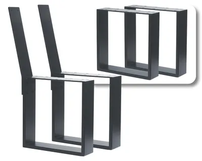 Produktbild von HAGO24 Bankgestell Bankkufen Anthrazit hochwertige Bank Füße Stahl Bankbeine Sitzbank Rückenlehne DIY Metallgestell Bank & Gartenbank