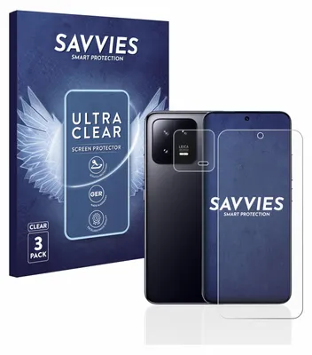A product box and a smartphone with screen protectors are displayed.