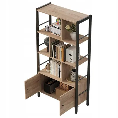 Produktbild von MODERNES UNIVERSAL-BÜCHERREGAL MIT VERSCHLIEßBAREN SCHRÄNKEN 155 CM