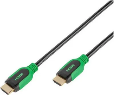 Obrázok produktu pre ViVanco™42963, 0,75 m, Typ HDMI (štandard), Typ HDMI (štandard), 3D kompatibilita, 10 Gbit/s, Čierna, Zelená