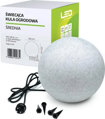 Image de Lampe de jardin sphérique « Pierre » 28 cm, E27, IP65, gris
