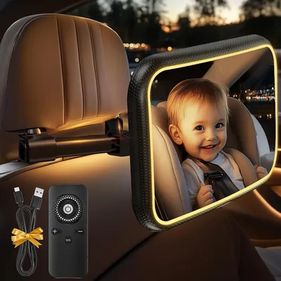 Productafbeelding van Achterbank voor baby's - 360° babyachterbank - Veiligheid - Autostoel - Spiegel - Achteraanzicht - Monitor - Babyachterbank met haak