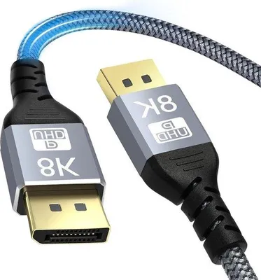 Produktbild von DisplayPort zu HDMI 8K @60Hz 2K @165Hz 4K @144Hz 2M nylon geflochten DP-Kabel 1.4 kompatibel mit HDR10 FreeSync G-Sync für PC-Monitor Gaming Grafikkarte - 2 Suchbegriffe: hohe Auflösung, hohe Bildwiederholrate