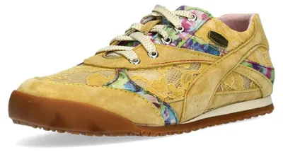 Produktbild von Laura Vita Damen Retro Sneaker Spittze Floral flach TIVANAO 03, Größe:38 EU, Farbe:Gelb