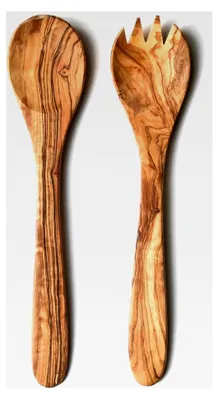 Produktbild von Salatbesteck aus Olivenholz – Länge 30 cm