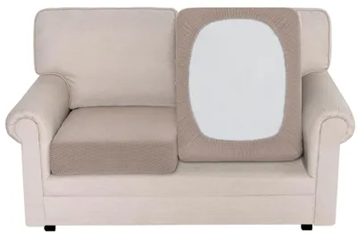 Productafbeelding van Elastische sofa-hoes voor een 2-persoonsbank, esthetische beige kleur, 64-77 cm