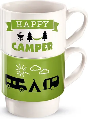 Produktbild von Gilde Porzell 2tlg.Stapeltasse "Camper" VE 6 44173