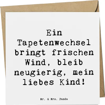 Produktbild von Mr. & Mrs. Panda Klappkarte Spruch Umzug neue Stadt - Weiß - Geschenk, inspirierende Sprüche, positive Zukunft, faltkarte, Vertrauem, Ermutigung, Zuversicht, in eine