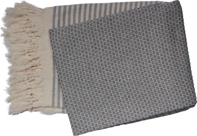 Produktbild von PHLOX Hamamtuch 100 x 200 cm aus 100% Baumwolle, Sauna Tuch, Strandtuch, Yoga Tuch & Spa Tuch - Schwarz
