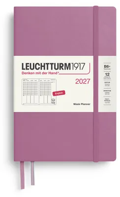 Obrázok produktu pre Plánovač LEUCHTTURM1917 na rok 2027, formát B6+, brožovaná väzba, farba: svetloružová (Dusty Rose), rozmery: 190 x 1 mm. (Jazyk: angličtina)
