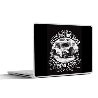Produktbild von MuchoWow® Laptop Aufkleber Sticker Cover Mancave - Oldtimer - Auto - Retro 31x22.5 cm - Laptop-Deko