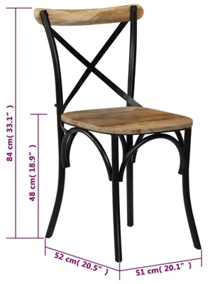 Produktbild von vidaXL Kreuzstühle 2 Stk. Schwarz Massivholz Mango