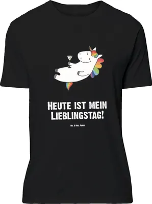 Produktbild von Mr. & Mrs. Panda Größe L T-Shirt Otter Seerose - Schwarz - Geschenk, Tshirt, Seeotter, Wasser, mit Spruch, Lieblingstag, Fluss, Shirt