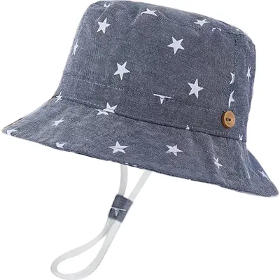 Produktbild von Sonnenhut Kinder 1-8 Jahre Jungen Mädchen Baumwolle Mesh Star Denim