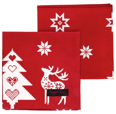 Baumwoll-Servietten Weihnachten Rot 4 Stück 40x40 cm