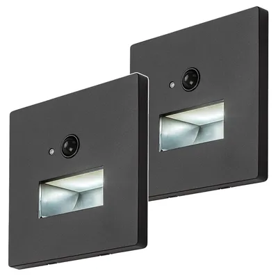 Produktbild von 2x Lunca LED-Lampe 1 W IP20 schwarz 3000, 4500, 6500 K Bewegungsmelder Lichtsensor 77197