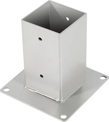 Produktbild von Izrielar Aufschraubhülse 80x80 mm Pfostenträger, 4er Set Pfostenschuh für Vierkant- & Holzpfosten, Bodenhülse für Zaun, Carport & Pergola