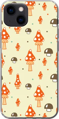 Produktbild von MuchoWow® Handyhülle Schutzhülle Hülle für Telefoonhoesje iPhone 13 mini Muster - Pilz - Orange Silikon Softcase Handy Hülle - Softcase