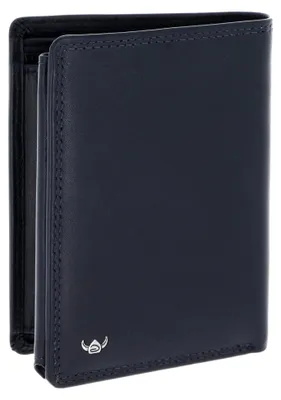 Produktbild von Leder Geldbörse Polo RFID Protect Kombischeintasche mit Riegel 1458 Marineblau dunkelblau