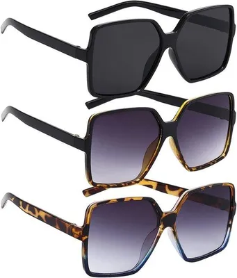 Image de Lot de 3 paires de lunettes de soleil pour femme avec protection UV400 et accessoires de mode