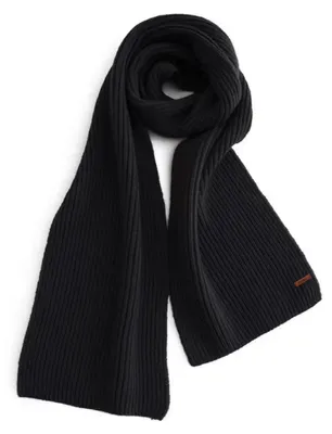 Produktbild von Schal Damen Herren Loop Schal Gestrickt Winterwarm Schwarz 185 x 35 cm