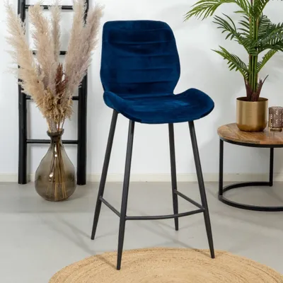 Produktbild von Edler Design Barhocker Step 2V Gestell schwarz dunkelbrau