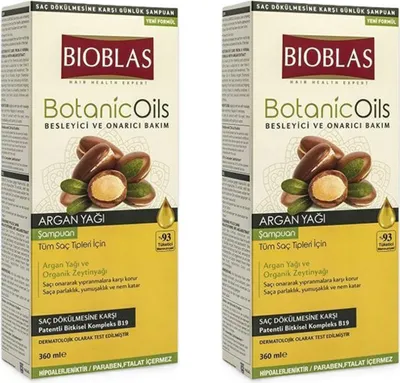 Produktbild von Bioblas BotanicOils Arganöl Shampoo, Anti Haarausfall, 2x360ml, alle Haartypen