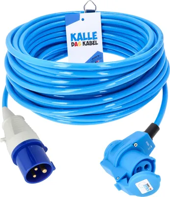 Produktbild von Kalle Verlängerungskabel CEE 230V Öse 16A 2,5mm² Winkel Extreme Blau IP44 10 Meter