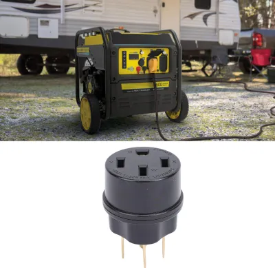 Productafbeelding van Generatoradapterstekker 50A, geschikt voor het aansluiten van een NEMA 14-50P stekker op een NEMA 14-50R stopcontact op een campingplaats