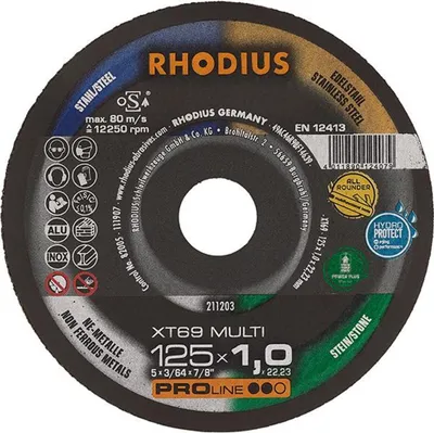 Produktbild von RHODIUS Trennscheibe XT69MULTIPRO125 x 1,0mm ger.