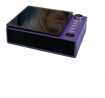 Obrázok produktu pre CD prehrávač – prenosný boombox/stereosystém – Bluetooth – Hi-Fi – USB a AUX – vstavané reproduktory – kompaktný – fialový