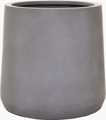 Image de VIVANNO Pot de fleurs en fibre de verre VEKRA Rond, gris béton Design béton - 42x40 cm