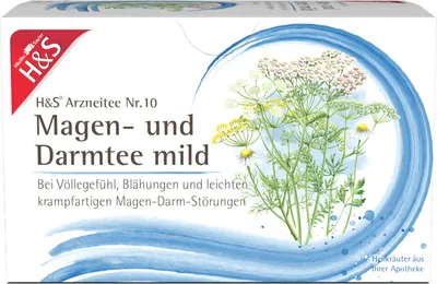 Zdjęcie produktu dla H&S Herbata lecznicza nr 10 łagodna dla żołądka i jelit, 20 szt. Torebki filtracyjne