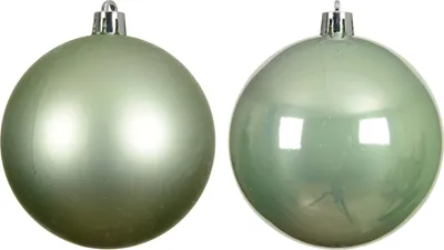 Produktbild von Weihnachtskugeln Kunststoff 10cm 4 Stück - Matchagrün