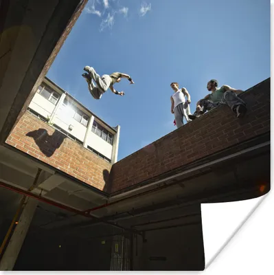 Produktbild von MuchoWow® Poster Menschen, die Parkour machen 160x120 cm - Foto Plakat