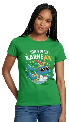 Produktbild von Spreadshirt Ich Bin Ein Karnewal Kostüm Fasching Frauen T-Shirt, M, Kelly Green