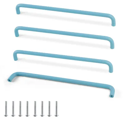 Imagen del producto de Manijas de aluminio: 256 mm. Botones metálicos de colores para muebles