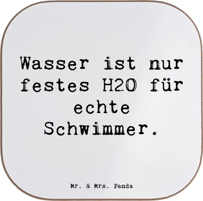 Produktbild von Mr. & Mrs. Panda Untersetzer Glas Spruch Schwimmen Abenteuer - Weiß - Geschenk, Teamsport, Coaster, Technik, Ausdauer, Tasse, gläseruntersetzer, Sportarten, Sport