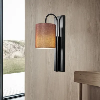 Produktbild von Opviq, Industrielle Wandleuchte, Metallkörper, Schwarz und Braun, 14 x 20 cm, Höhe 42 cm, E27, max. 40 W, IP20 | Stilvolles Design für moderne Wohnräume.