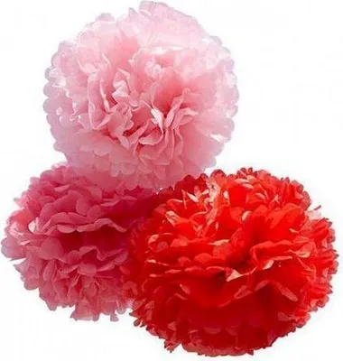 Produktbild von Papierblumen x 3 - rot - Mittelformat